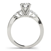 Sophisticated Prong-Set Round Diamond Engagement Ring in 10K/14K gold and platinum with certified lab-grown or natural diamonds