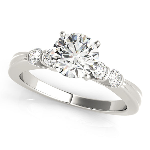 Sophisticated Prong-Set Round Diamond Engagement Ring in 10K/14K gold and platinum with certified lab-grown or natural diamonds