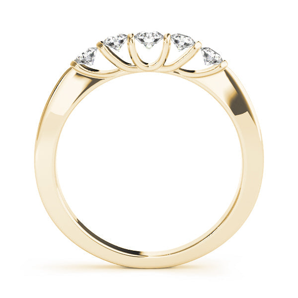 Bar Set Half Eternity Ring in Gold & Platinum