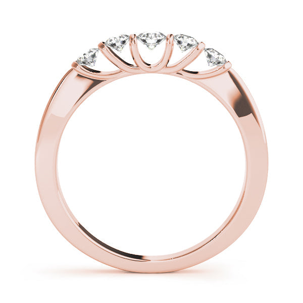 Bar Set Half Eternity Ring in Gold & Platinum