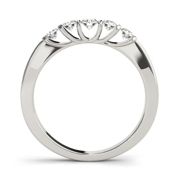 Bar Set Half Eternity Ring in Gold & Platinum