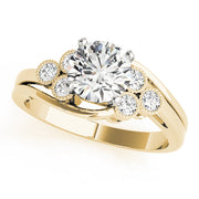 Eternal Cluster Sides Round Diamond Engagement Ring in 10K/14K gold and platinum with certified lab-grown or natural diamonds