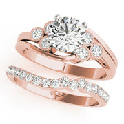 Eternal Cluster Sides Round Diamond Engagement Ring in 10K/14K gold and platinum with certified lab-grown or natural diamonds