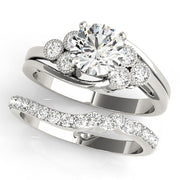 Eternal Cluster Sides Round Diamond Engagement Ring in 10K/14K gold and platinum with certified lab-grown or natural diamonds