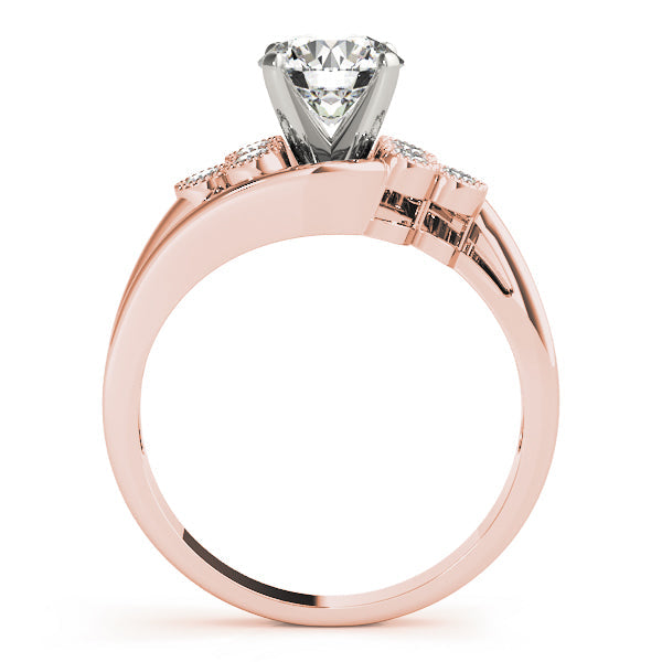 Eternal Cluster Sides Round Diamond Engagement Ring in 10K/14K gold and platinum with certified lab-grown or natural diamonds