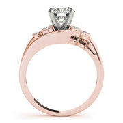 Eternal Cluster Sides Round Diamond Engagement Ring in 10K/14K gold and platinum with certified lab-grown or natural diamonds