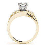 Eternal Cluster Sides Round Diamond Engagement Ring in 10K/14K gold and platinum with certified lab-grown or natural diamonds