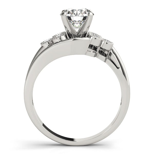 Eternal Cluster Sides Round Diamond Engagement Ring in 10K/14K gold and platinum with certified lab-grown or natural diamonds