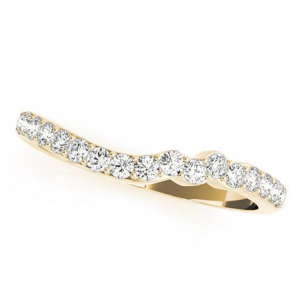 Prong Set Curved Half Eternity Ring in 10K/14K gold and platinum with certified lab-grown or natural diamonds