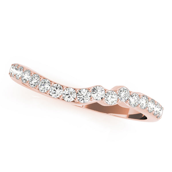 Prong Set Curved Half Eternity Ring in Gold & Platinum