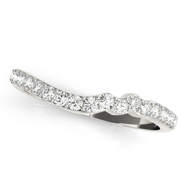 Prong Set Curved Half Eternity Ring in Gold & Platinum