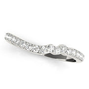 Prong Set Curved Half Eternity Ring in Gold & Platinum