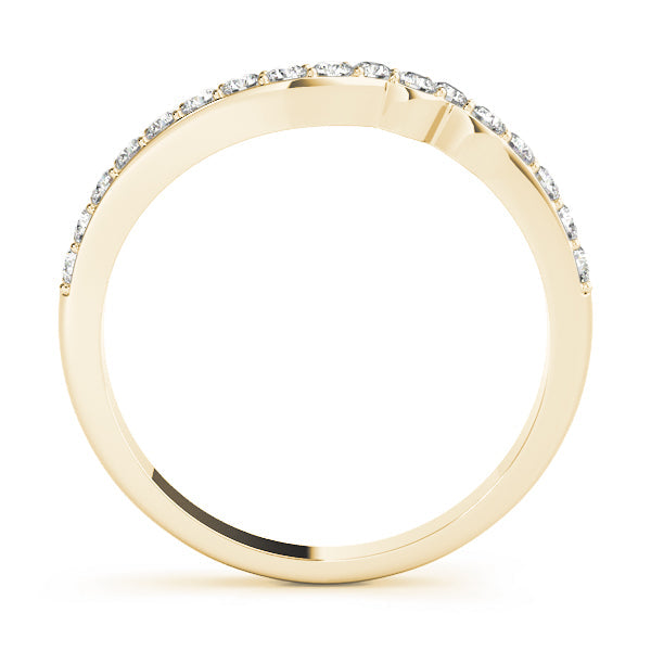 Prong Set Curved Half Eternity Ring in Gold & Platinum