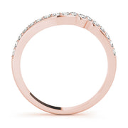 Prong Set Curved Half Eternity Ring in Gold & Platinum