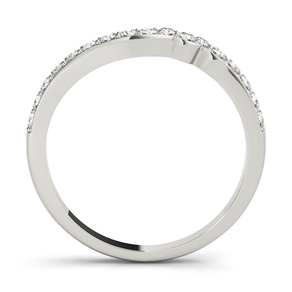 Prong Set Curved Half Eternity Ring in Gold & Platinum