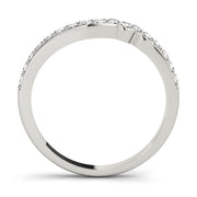 Prong Set Curved Half Eternity Ring in Gold & Platinum