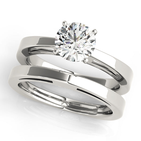 Radiant Solitaires Round Diamond Engagement Ring in 10K/14K gold and platinum with certified lab-grown or natural diamonds