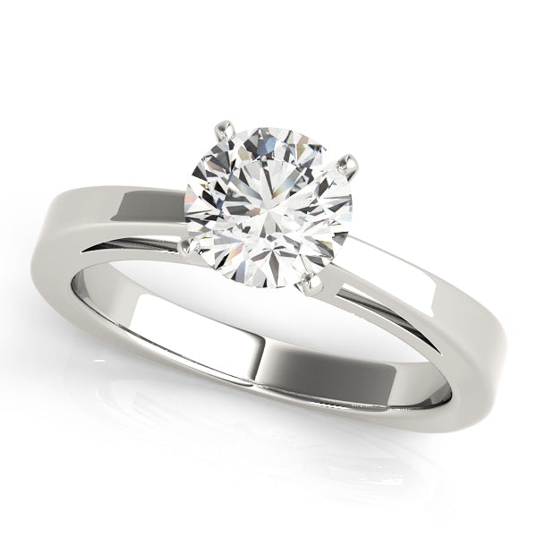 Radiant Solitaires Round Diamond Engagement Ring in 10K/14K gold and platinum with certified lab-grown or natural diamonds