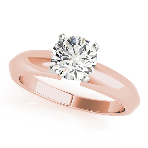 Brilliant Solitaires Round Diamond Engagement Ring in 10K/14K gold and platinum with certified lab-grown or natural diamonds