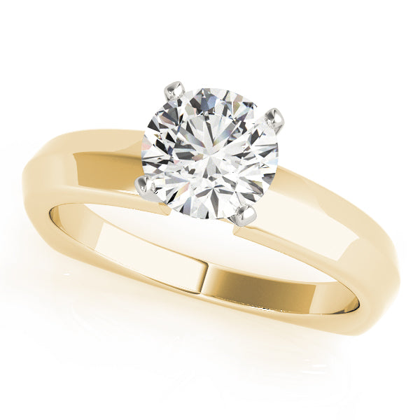 Majestic Solitaires Round Diamond Engagement Ring in 10K/14K gold and platinum with certified lab-grown or natural diamonds