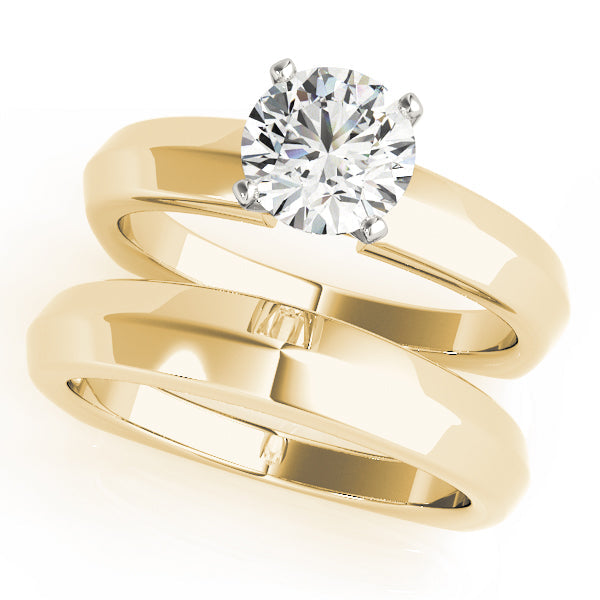 Majestic Solitaires Round Diamond Engagement Ring in 10K/14K gold and platinum with certified lab-grown or natural diamonds