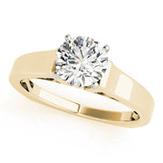 Sculpted Solitaires Round Diamond Engagement Ring in 10K/14K gold and platinum with certified lab-grown or natural diamonds