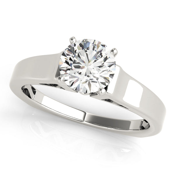 Sculpted Solitaires Round Diamond Engagement Ring in 10K/14K gold and platinum with certified lab-grown or natural diamonds