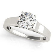Sculpted Solitaires Round Diamond Engagement Ring in 10K/14K gold and platinum with certified lab-grown or natural diamonds