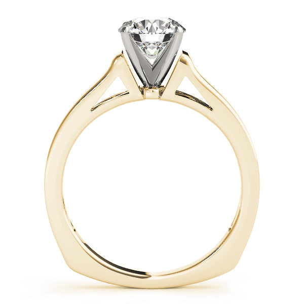Sculpted Solitaires Round Diamond Engagement Ring in 10K/14K gold and platinum with certified lab-grown or natural diamonds