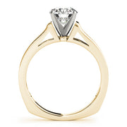 Sculpted Solitaires Round Diamond Engagement Ring in 10K/14K gold and platinum with certified lab-grown or natural diamonds
