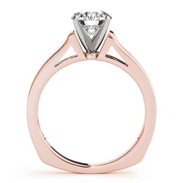 Sculpted Solitaires Round Diamond Engagement Ring in 10K/14K gold and platinum with certified lab-grown or natural diamonds