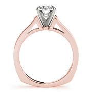 Sculpted Solitaires Round Diamond Engagement Ring in 10K/14K gold and platinum with certified lab-grown or natural diamonds