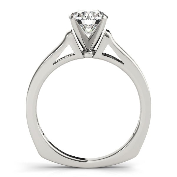 Sculpted Solitaires Round Diamond Engagement Ring in 10K/14K gold and platinum with certified lab-grown or natural diamonds