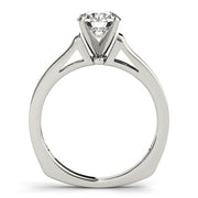 Sculpted Solitaires Round Diamond Engagement Ring in 10K/14K gold and platinum with certified lab-grown or natural diamonds