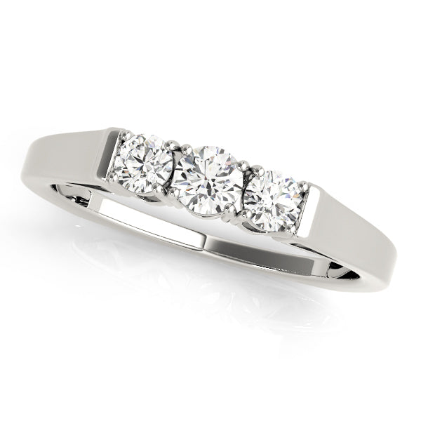 Prong Set Half Eternity Ring in Gold & Platinum