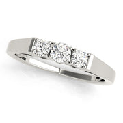 Prong Set Half Eternity Ring in Gold & Platinum