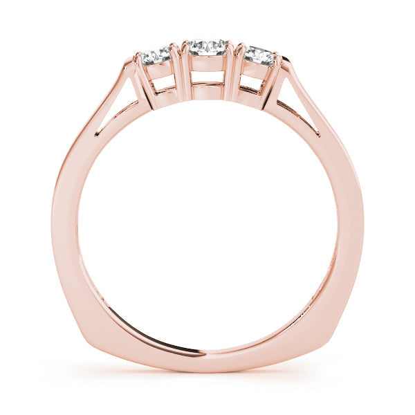 Prong Set Half Eternity Ring in Gold & Platinum