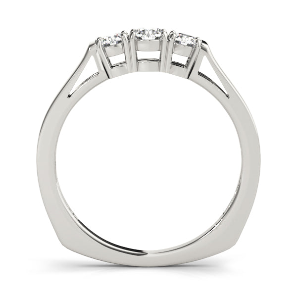 Prong Set Half Eternity Ring in Gold & Platinum