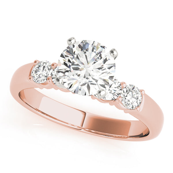 Couture Prong-Set Round Diamond Engagement Ring in 10K/14K gold and platinum with certified lab-grown or natural diamonds