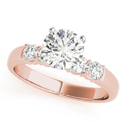 Couture Prong-Set Round Diamond Engagement Ring in 10K/14K gold and platinum with certified lab-grown or natural diamonds