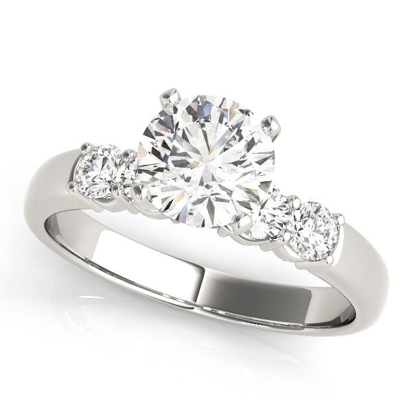 Couture Prong-Set Round Diamond Engagement Ring in 10K/14K gold and platinum with certified lab-grown or natural diamonds