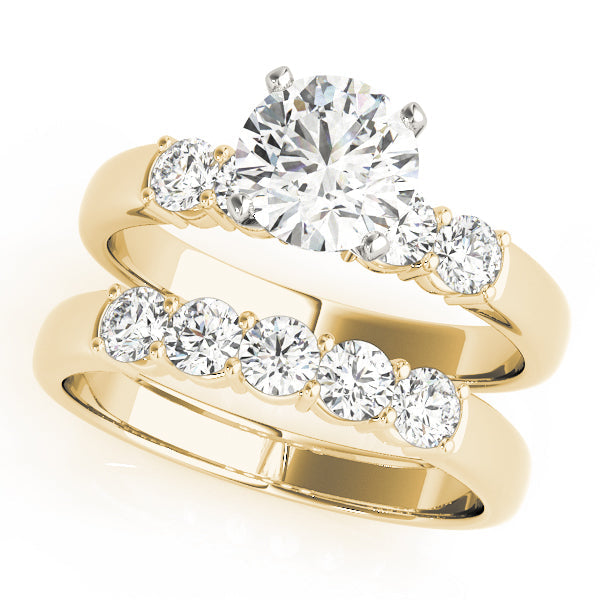 Couture Prong-Set Round Diamond Engagement Ring in 10K/14K gold and platinum with certified lab-grown or natural diamonds