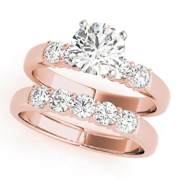 Couture Prong-Set Round Diamond Engagement Ring in 10K/14K gold and platinum with certified lab-grown or natural diamonds