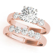 Couture Prong-Set Round Diamond Engagement Ring in 10K/14K gold and platinum with certified lab-grown or natural diamonds