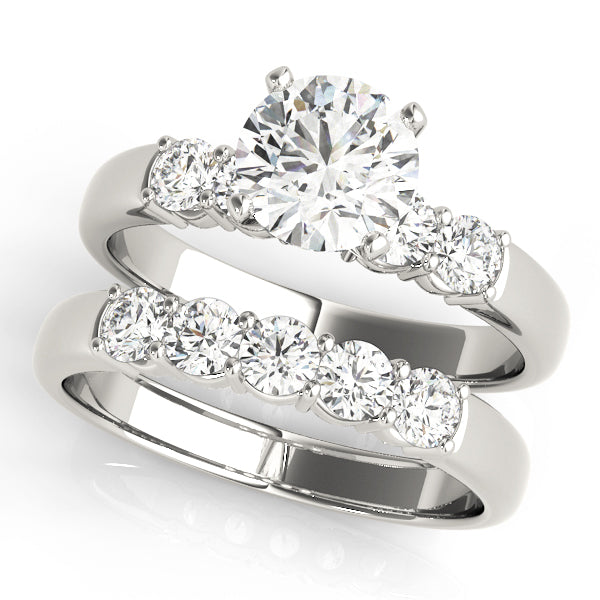 Couture Prong-Set Round Diamond Engagement Ring in 10K/14K gold and platinum with certified lab-grown or natural diamonds