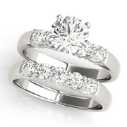 Couture Prong-Set Round Diamond Engagement Ring in 10K/14K gold and platinum with certified lab-grown or natural diamonds