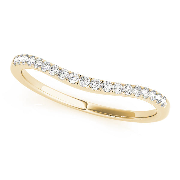Curved Bands Half Eternity Ring in 10K/14K gold and platinum with certified lab-grown or natural diamonds