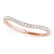 Curved Bands Half Eternity Ring in Gold & Platinum