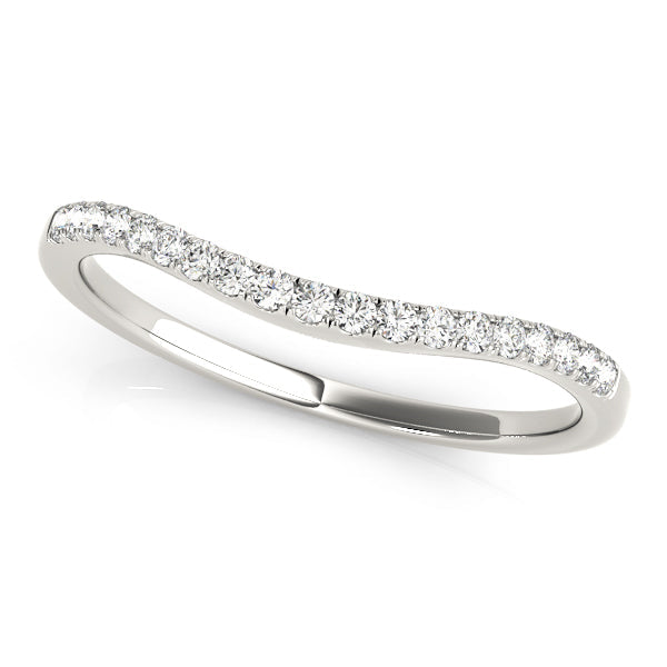 Curved Bands Half Eternity Ring in Gold & Platinum