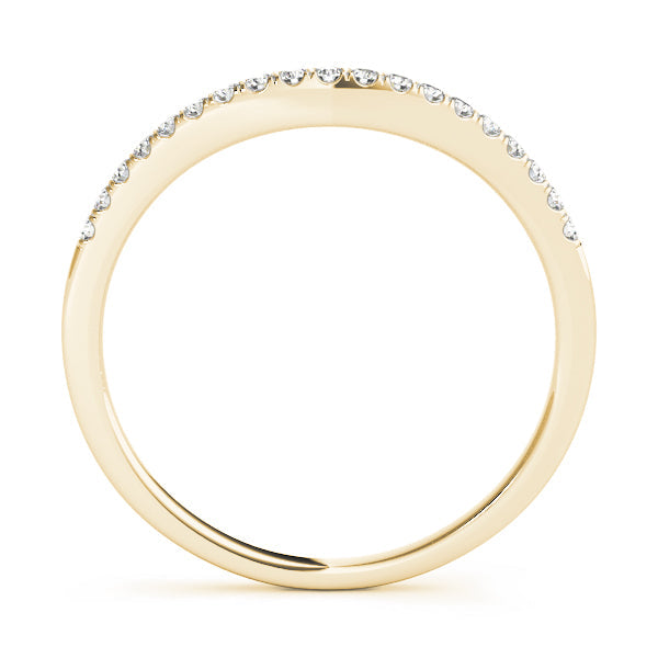 Curved Bands Half Eternity Ring in Gold & Platinum